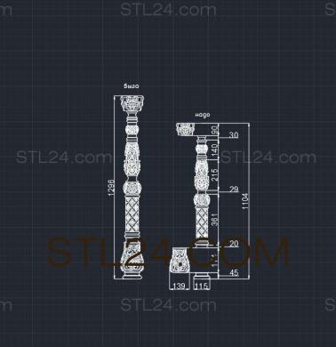 Столбы (ST_0273) 3D модель для ЧПУ станка
